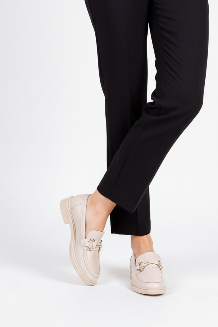 Tanta Bej Kadın Loafer Ayakkabı