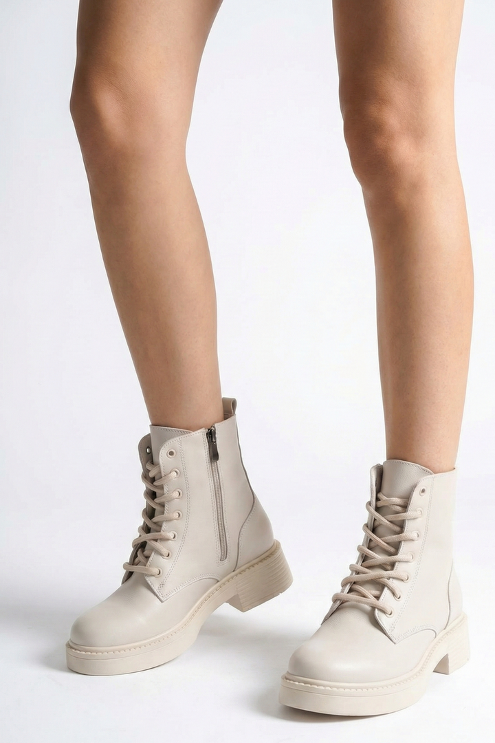 Bubona Kadın Kalın Tabanlı Bej Bot