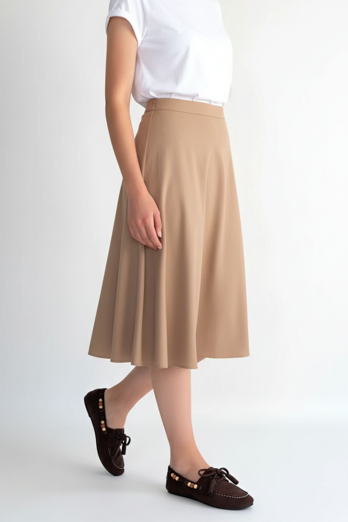 Elora Kadın Kahve Süet Boncuk Detaylı Babet