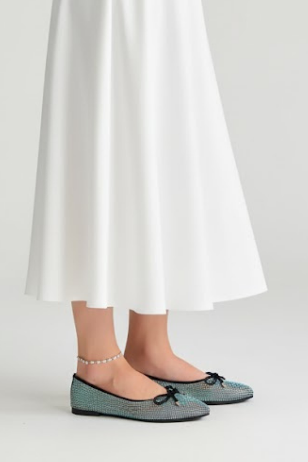 Sarra Kadın Siyah Saten İşlemeli Babet Ayakkabı