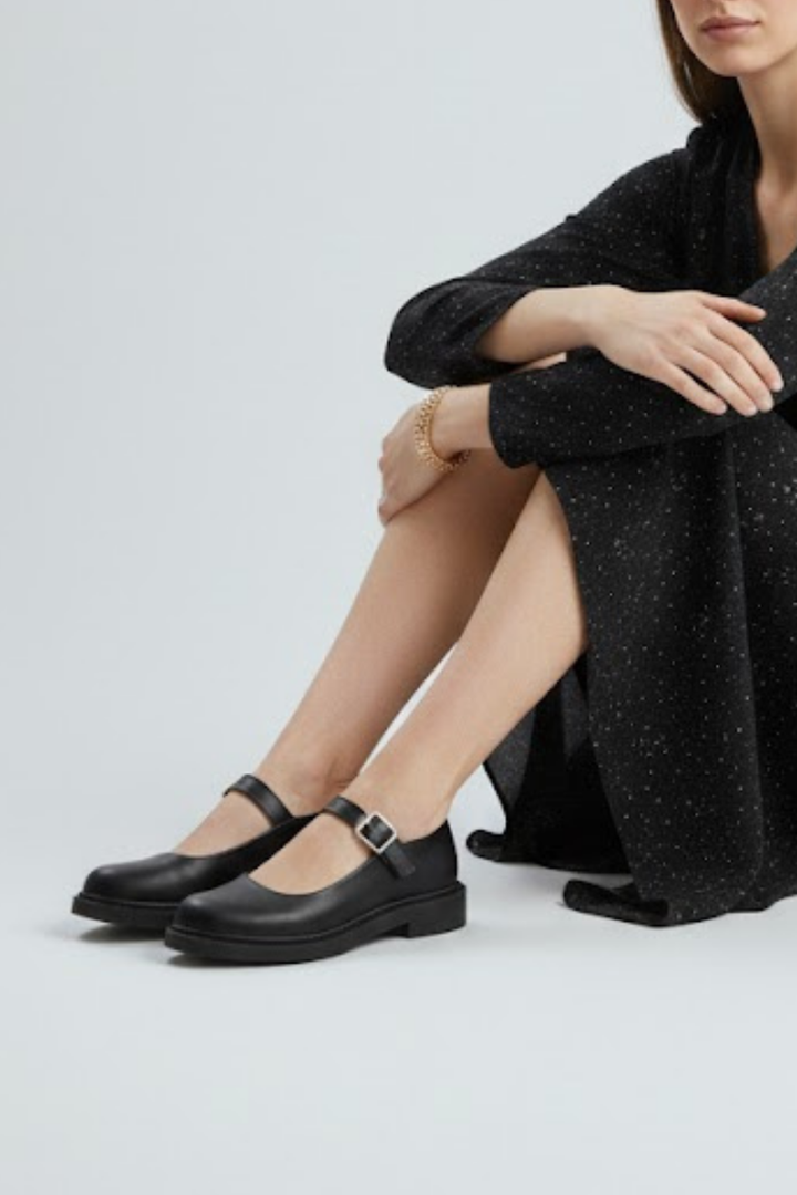 Yokox Kadın Siyah Tokalı Oxford Ayakkabı