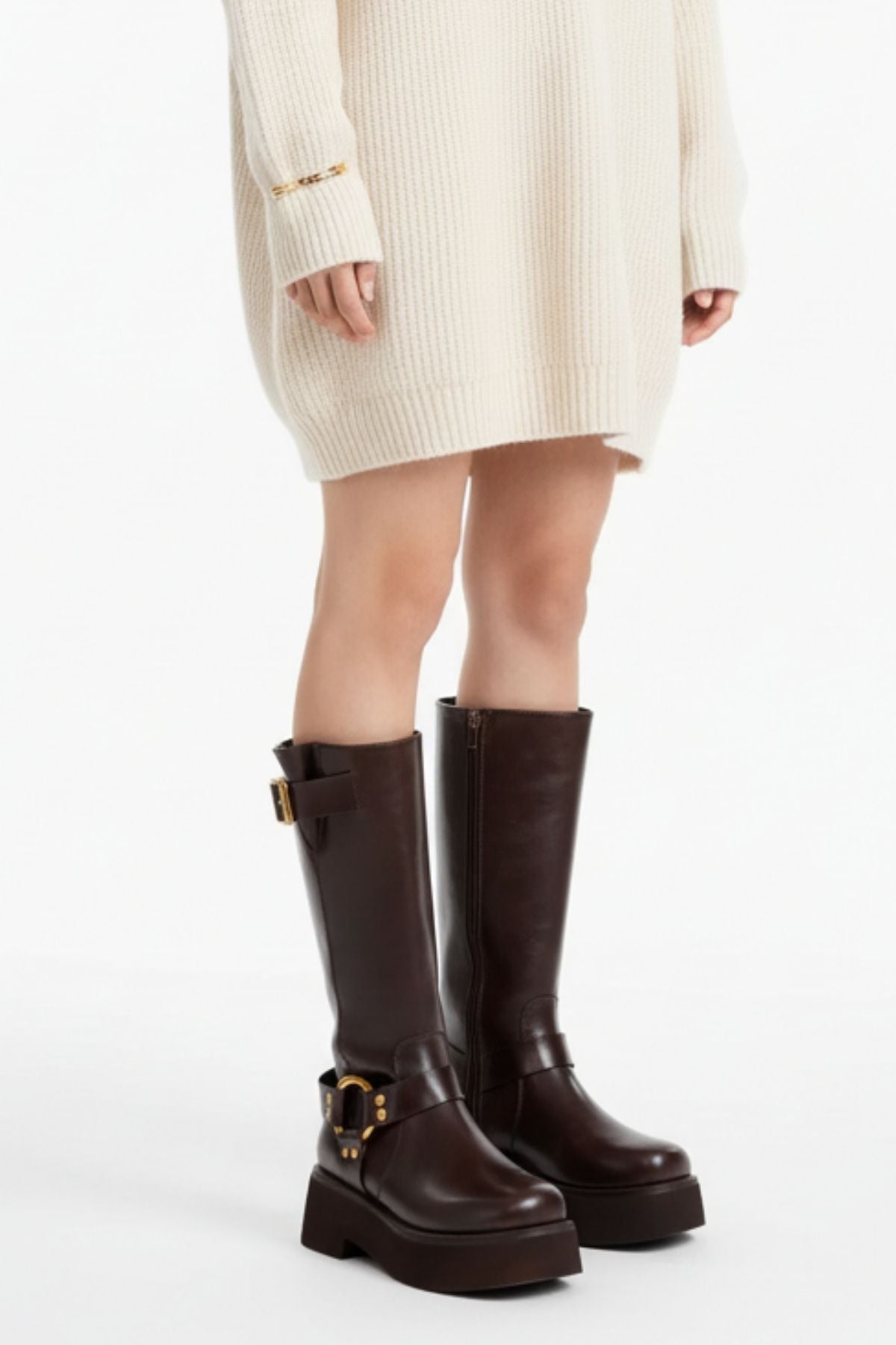 Fasmer Kadın Kalın Tabanlı Kahve Çizme