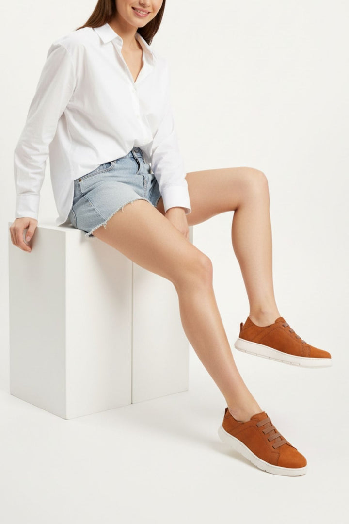 Corun Kadın Taba Nubuk Hakiki Deri Günlük Ayakkabı