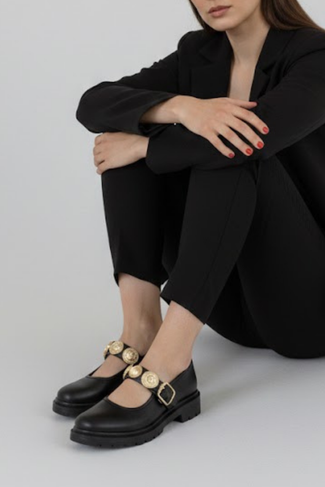 Okira Kadın Siyah Tokalı Oxford Ayakkabı