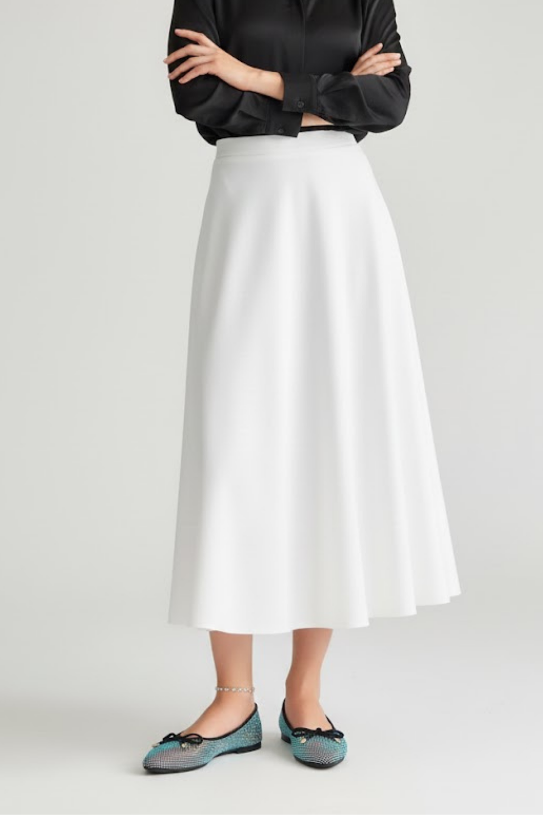 Sarra Kadın Siyah Saten İşlemeli Babet Ayakkabı