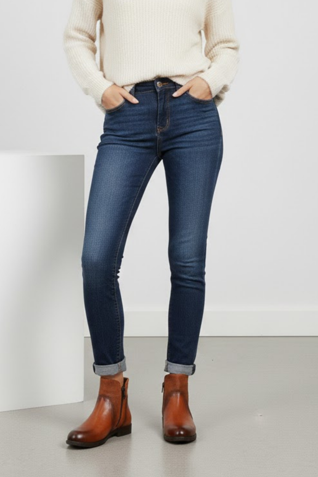 Rendo Kadın Hakiki Deri Çift Fermuarlı Taba Bot