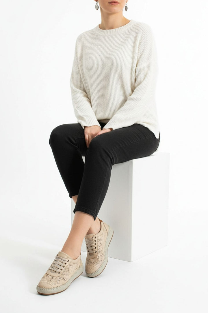 Ohen Kadın Hakiki Deri Bej Günlük Ayakkabı