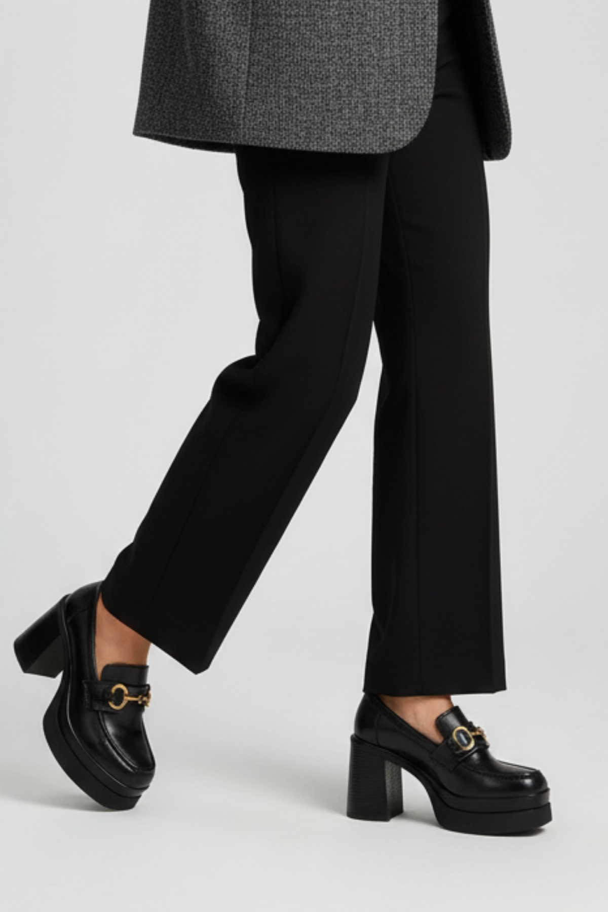 Janset Kadın Siyah Topuklu Loafer Ayakkabı