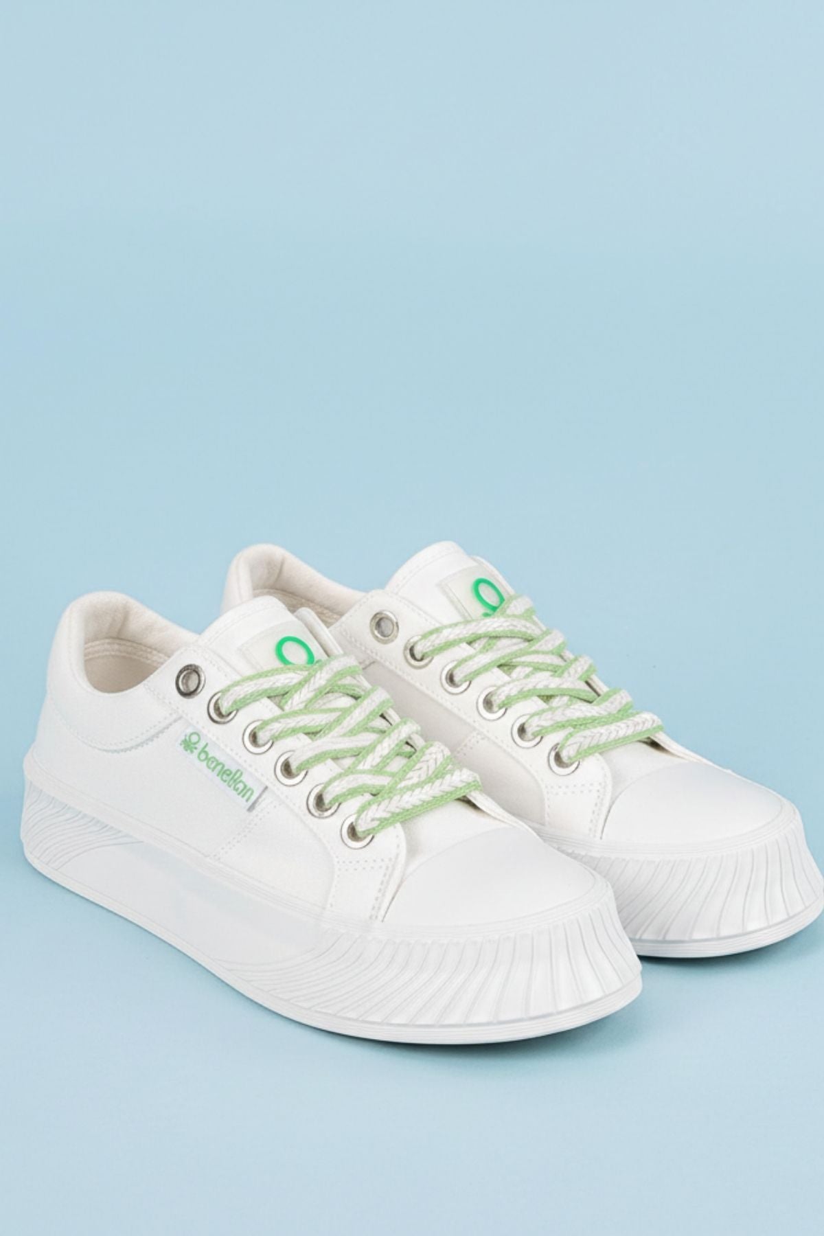 Benetton Jansen Kadın Keten Beyaz Spor Ayakkabı BNI-10097
