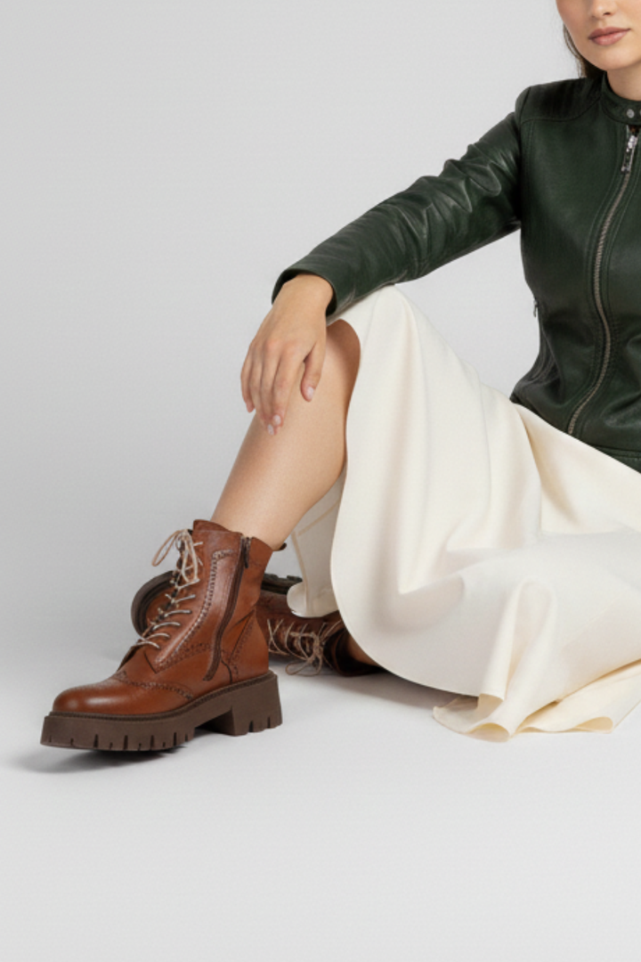 Taros Kadın Fermuarlı Taba Bot