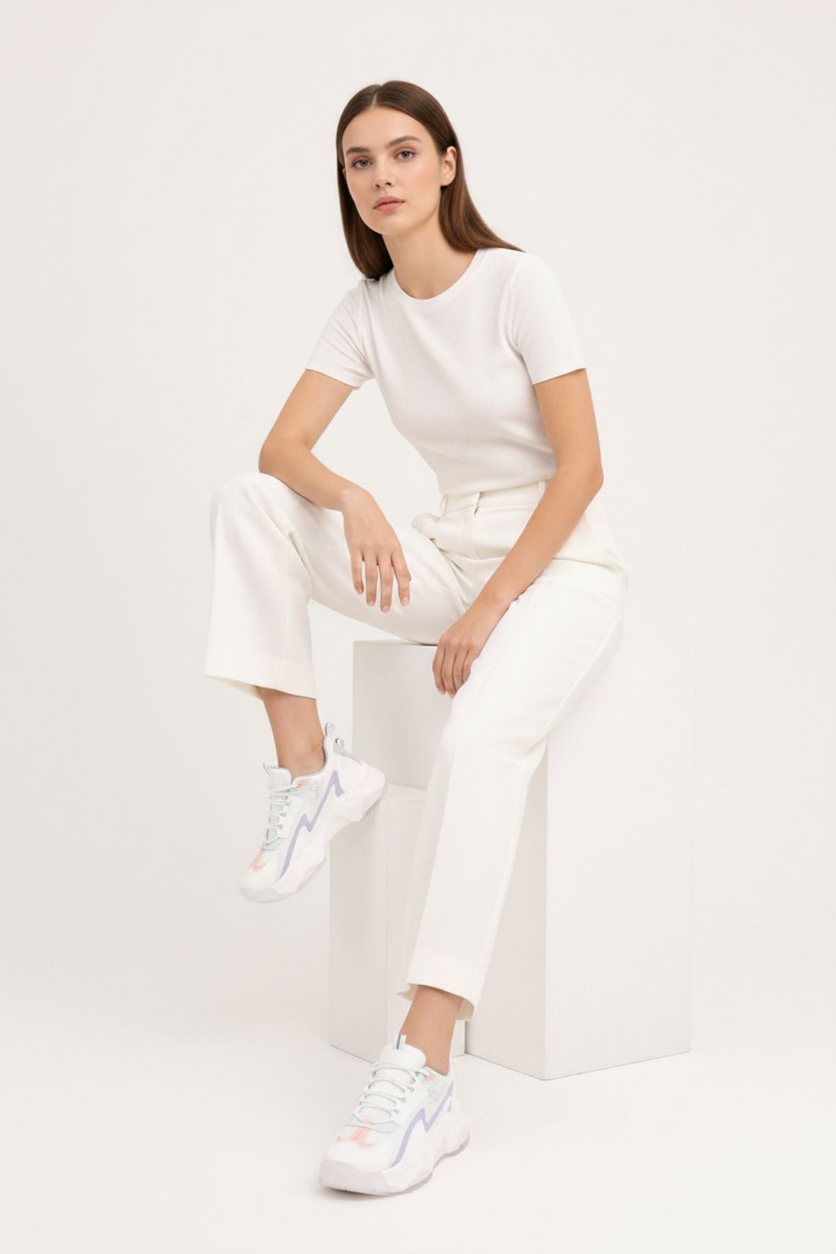 Metrum Kadın Beyaz-Pudra Spor Ayakkabı