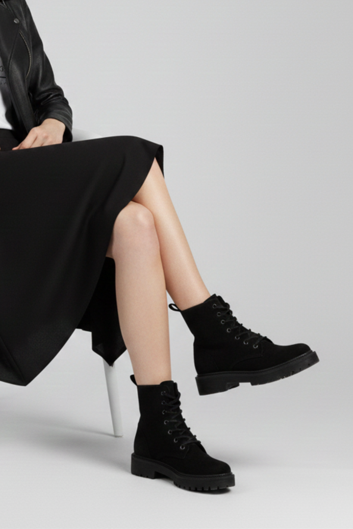 Arina Kadın Süet Siyah Bot