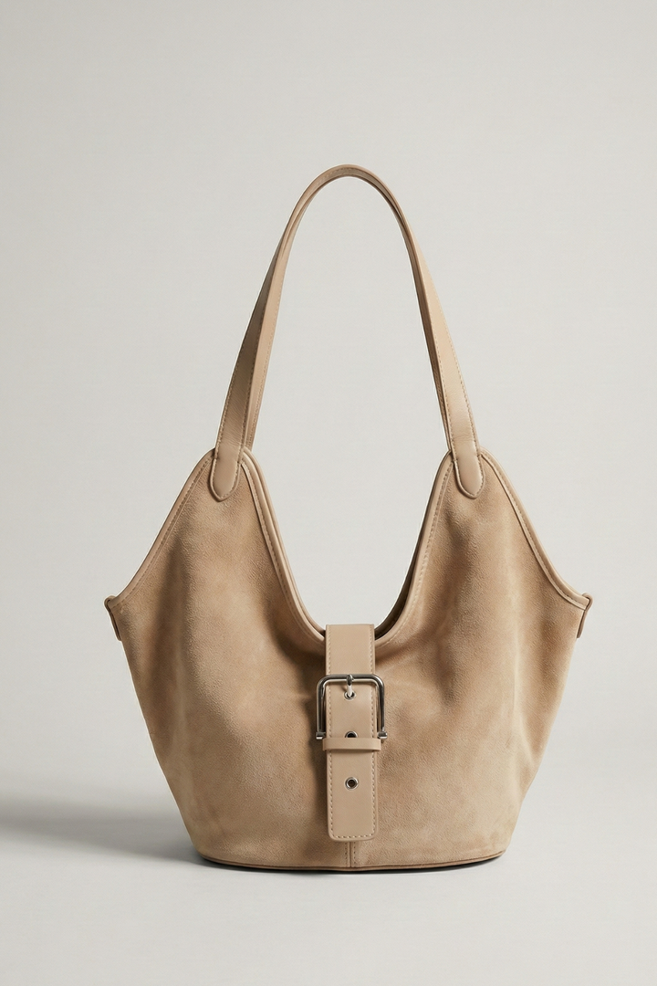 ZAHERA Kadın Hakiki Süet Deri Omuz Çantası