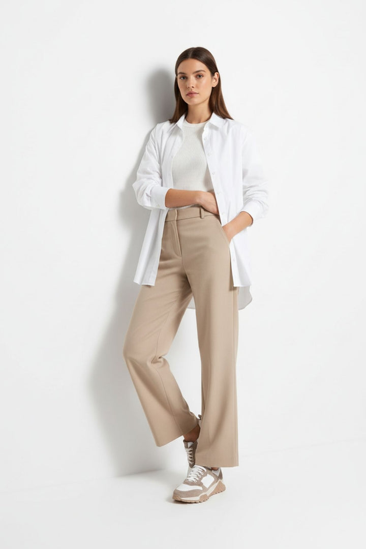 Salfas Kadın Hakiki Deri Bej Spor Ayakkabı