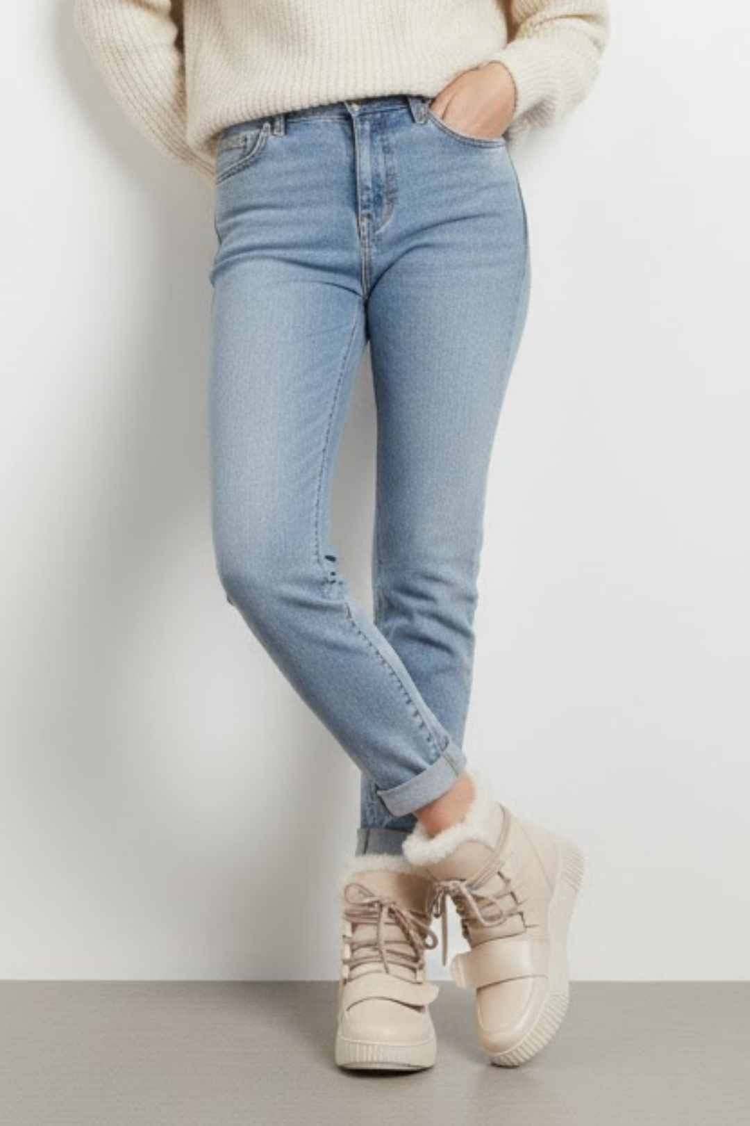 Zacun Kadın Kürklü Bej Bot