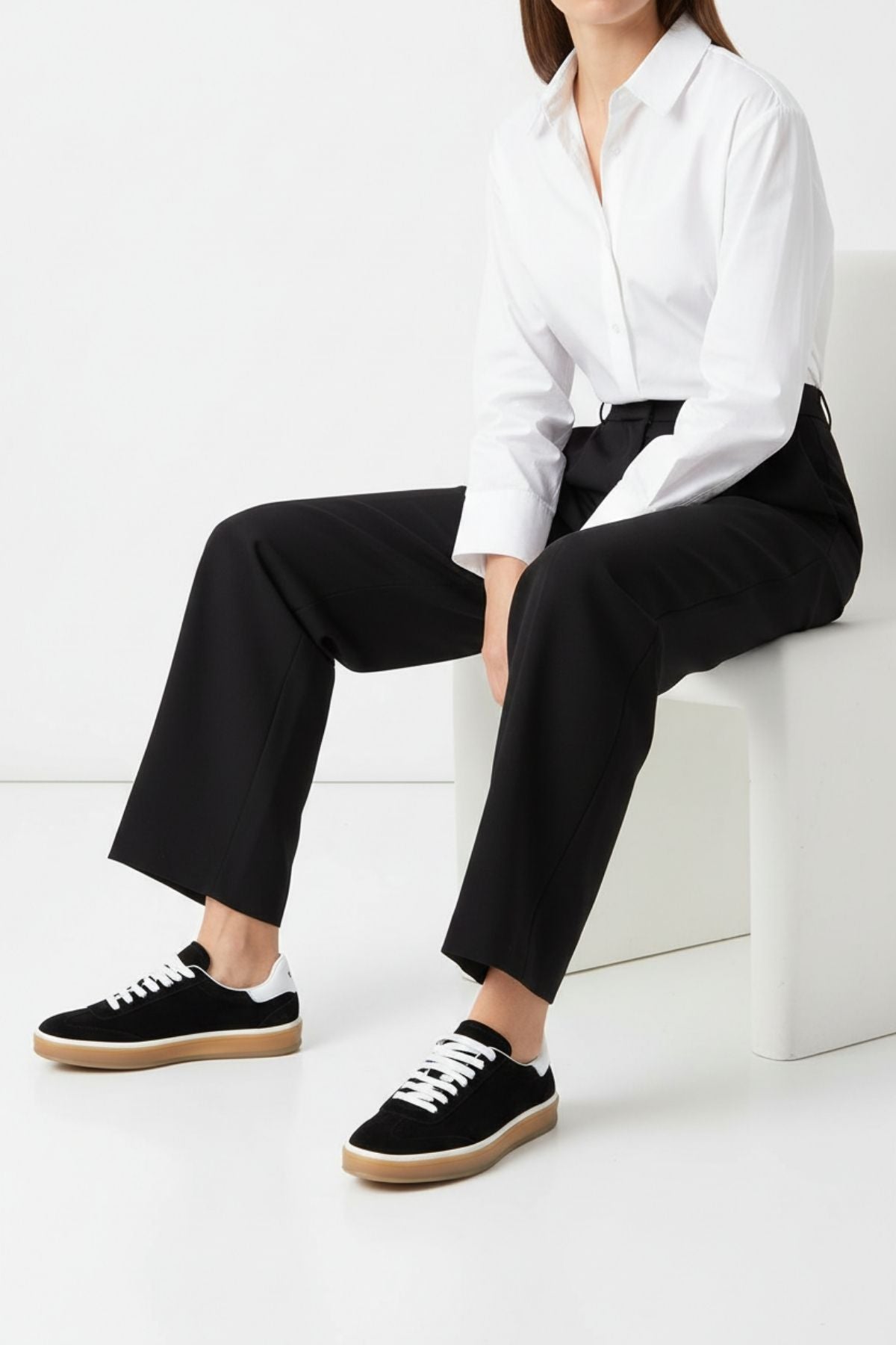 Vulca Kadın Hakiki Süet Deri Siyah Spor Ayakkabı