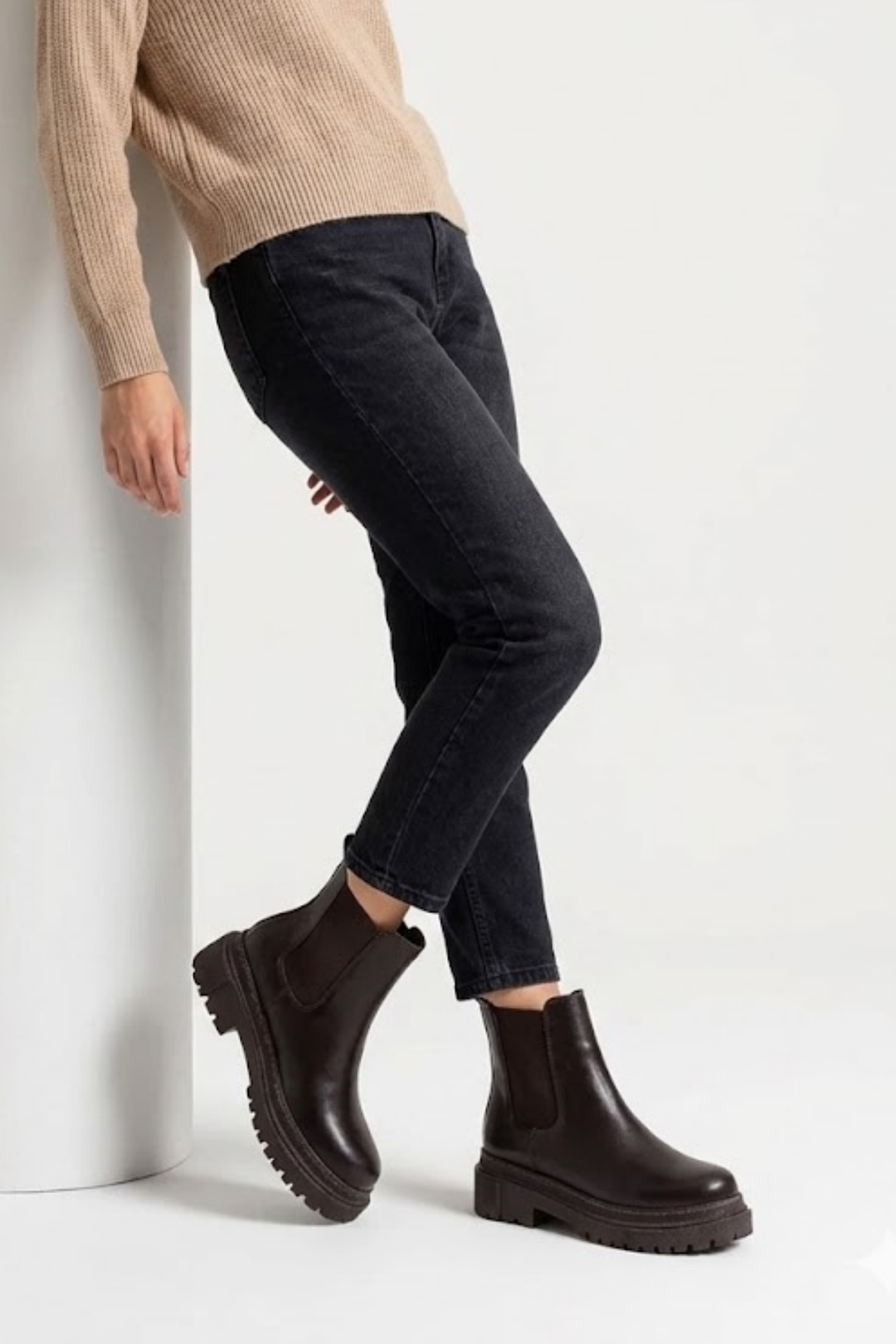 Nayliz Kahve Lastikli Kadın Bot