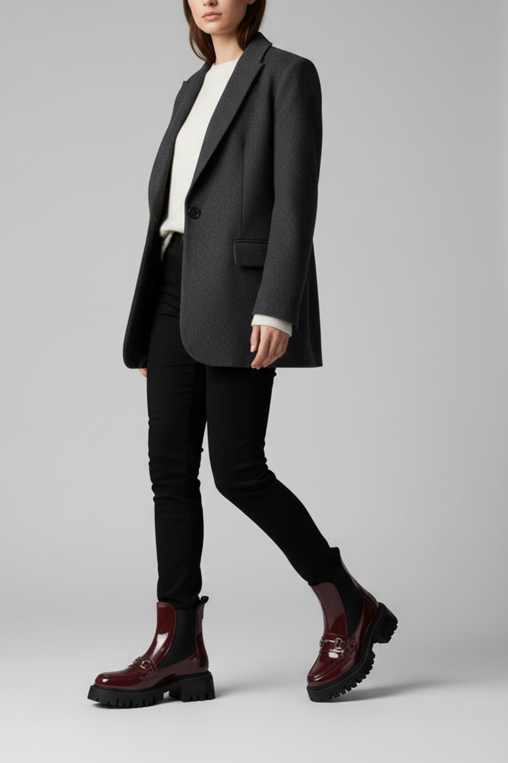 Mephen Kadın Bilekten Lastikli Rugan Bordo Bot