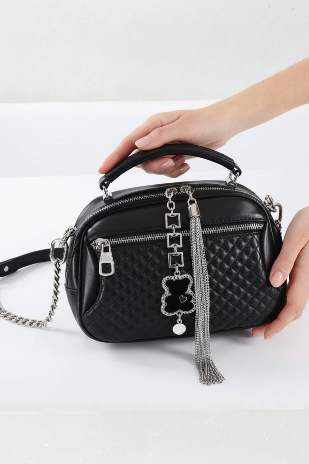 Henley Kadın Kapitone El Çantası ve Zincir Askılı Çapraz Çanta