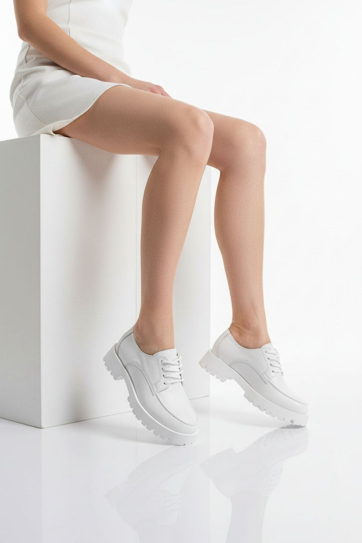 Donat Kadın Bağcıklı Beyaz Günlük Ayakkabı
