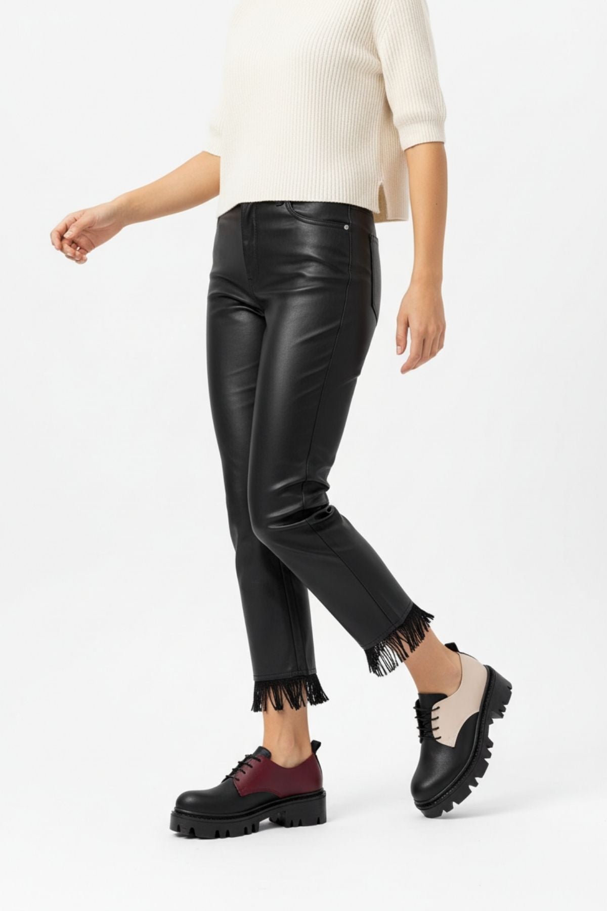 Apsely Siyah Garni Bağcıklı Günlük Yüksek Tabanlı Loafer Ayakkabı