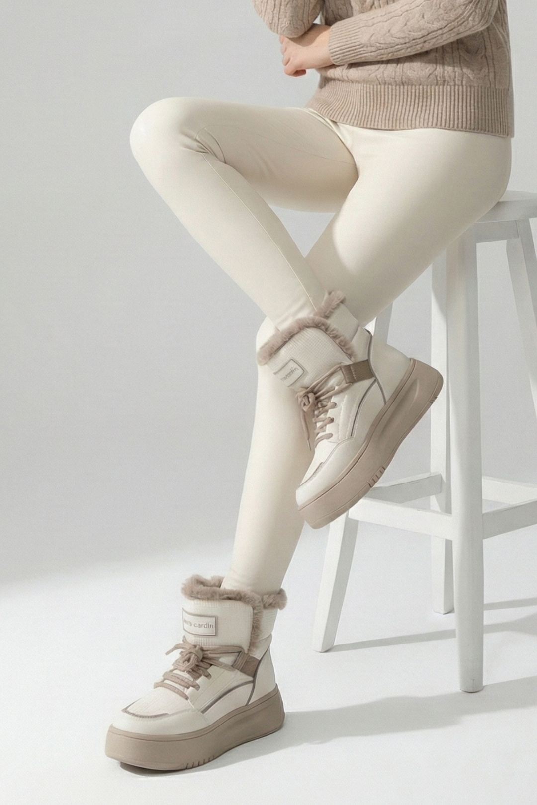 Pierre Cardin Jusu Kadın Kürklü Krem Bot PCI-11188