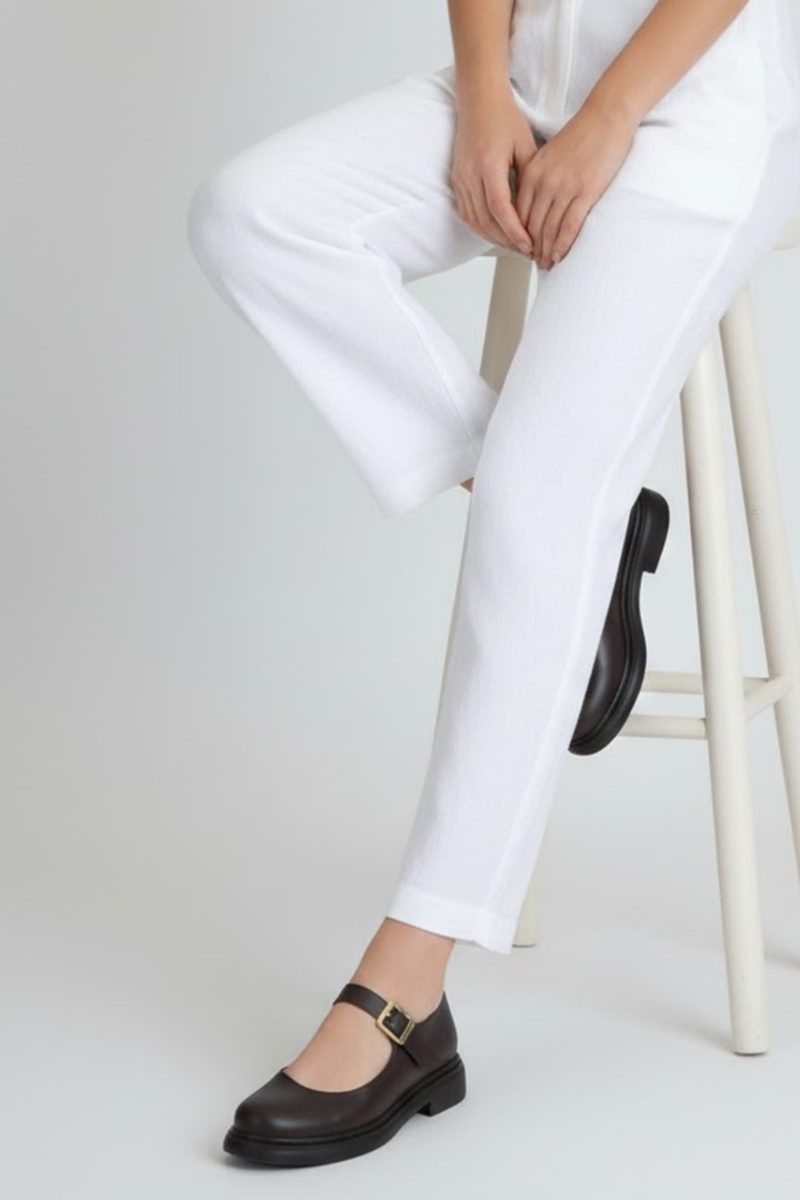 Yokox Kadın Kahverengi Tokalı Oxford Ayakkabı