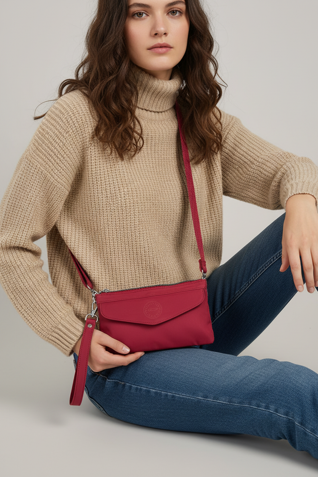 Kolek Küçük Boy Fermuarlı Su Geçirmez Kadın Çapraz Çanta