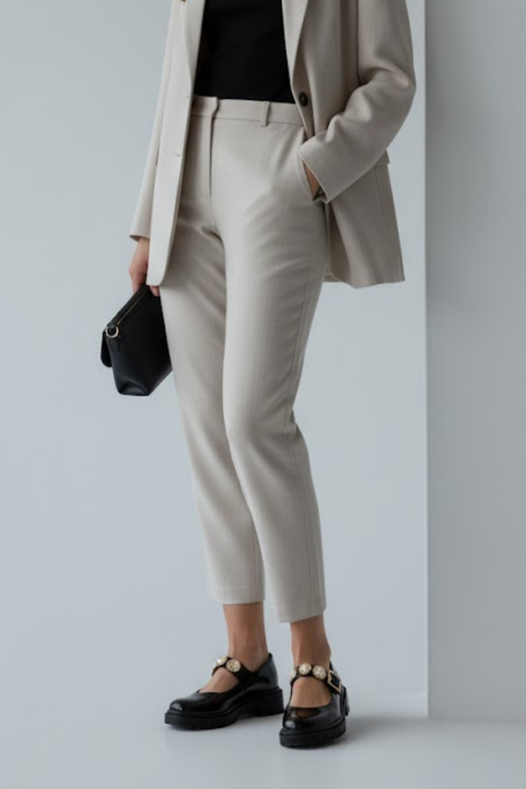 Okira Kadın Siyah Rugan Tokalı Oxford Ayakkabı