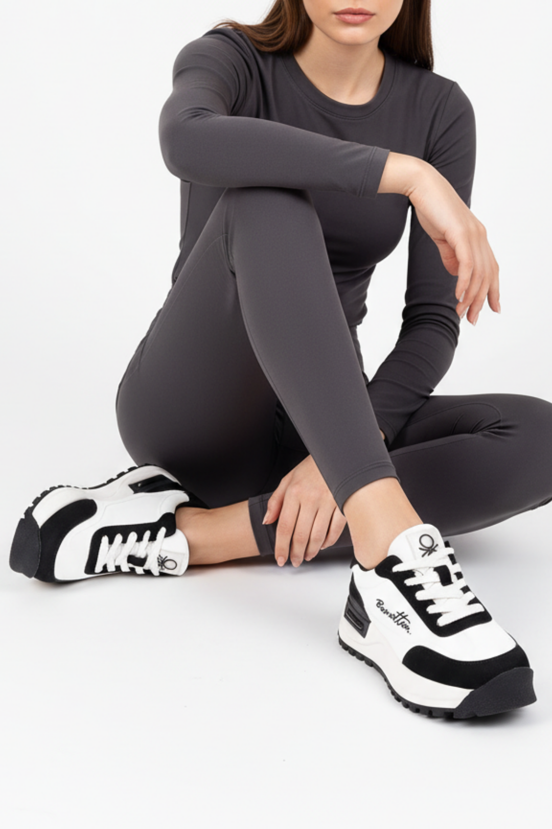 Benetton Nagano Kadın Beyaz Siyah Spor Ayakkabı BNI-11235