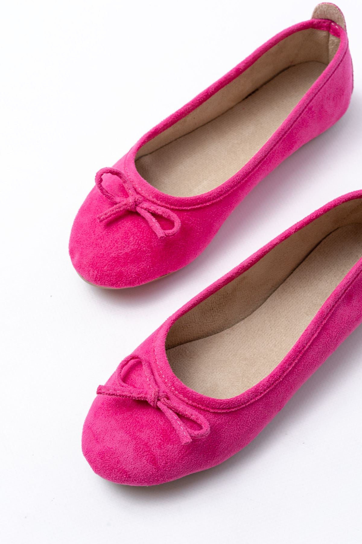 Blenve Fuşya Süet Fiyonklu Kadın Babet