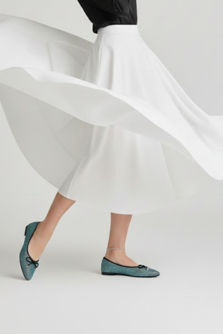 Sarra Kadın Siyah Saten İşlemeli Babet Ayakkabı