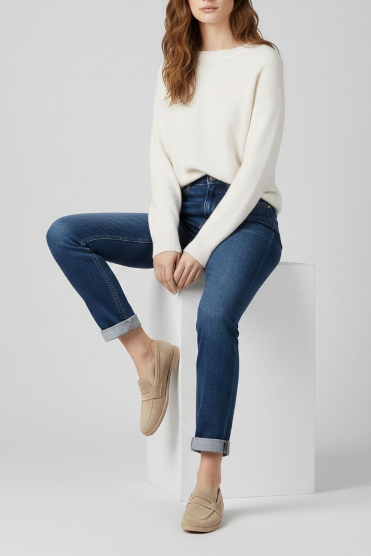 Monk Kadın Süet Bej Loafer Ayakkabı