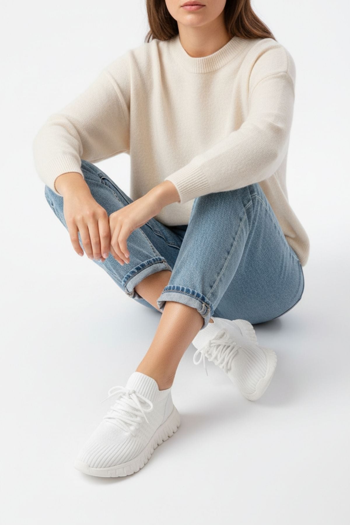 Mahaya Beyaz Bağcıklı Failon Taban Günlük Spor Ayakkabı