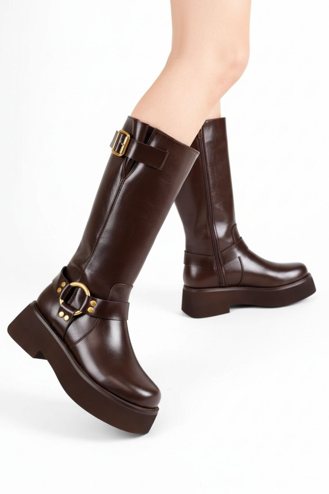 Fasmer Kadın Kalın Tabanlı Kahve Çizme