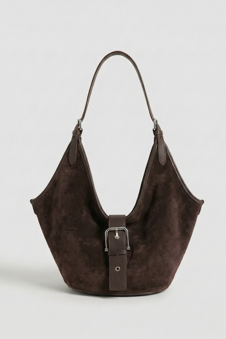 ZAHERA Kadın Hakiki Süet Deri Omuz Çantası