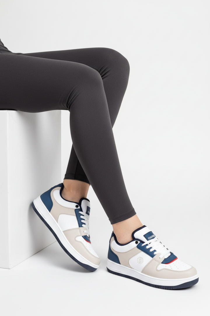 Morta Kadın Beyaz Lacivert Spor Ayakkabı