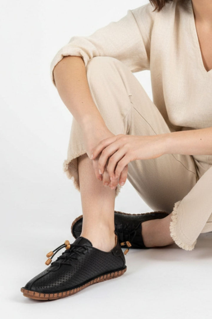 İmura Kadın Hakiki Deri Siyah Günlük Ayakkabı