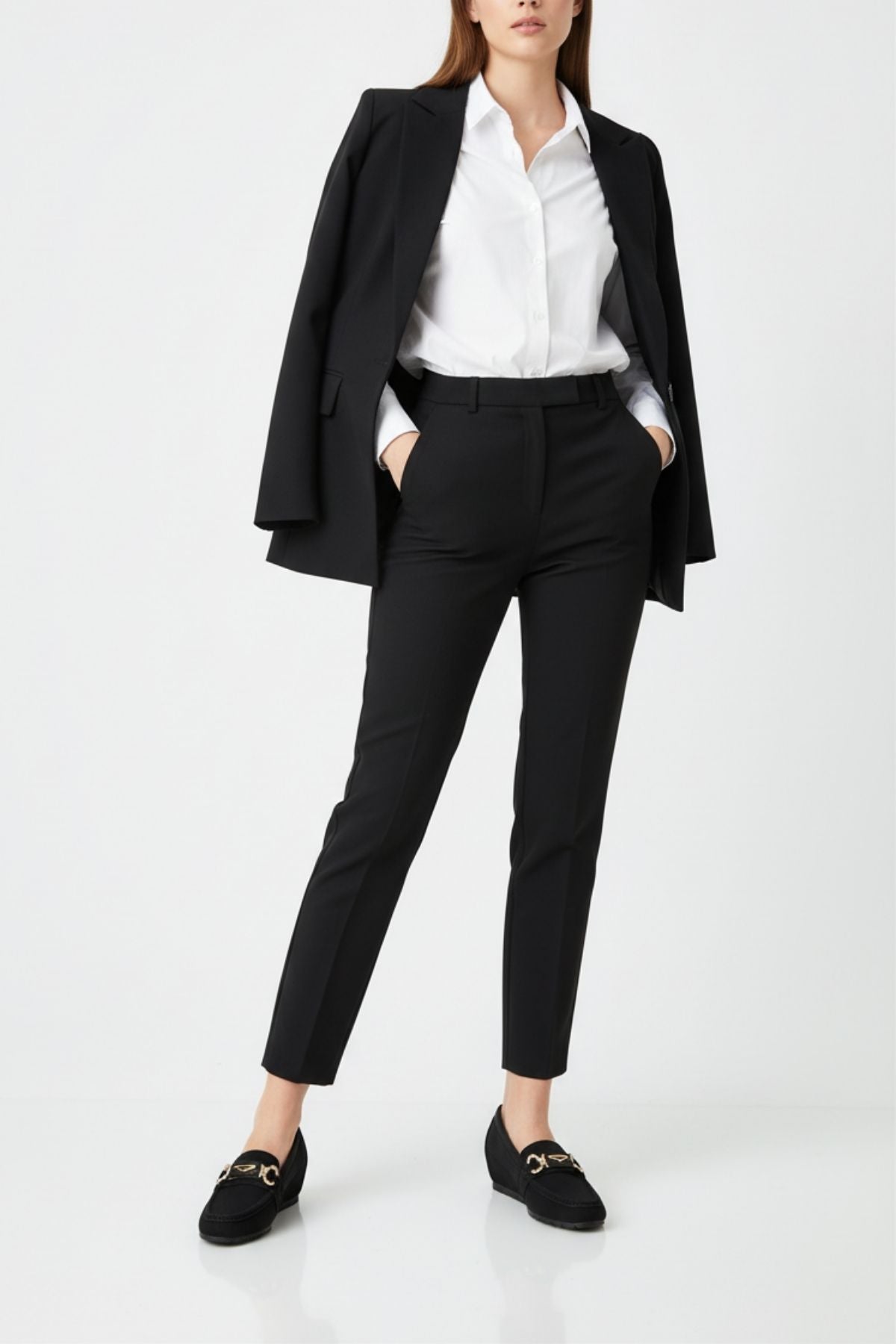 Mahze Kadın Siyah Gizli Topuk Loafer Ayakkabı