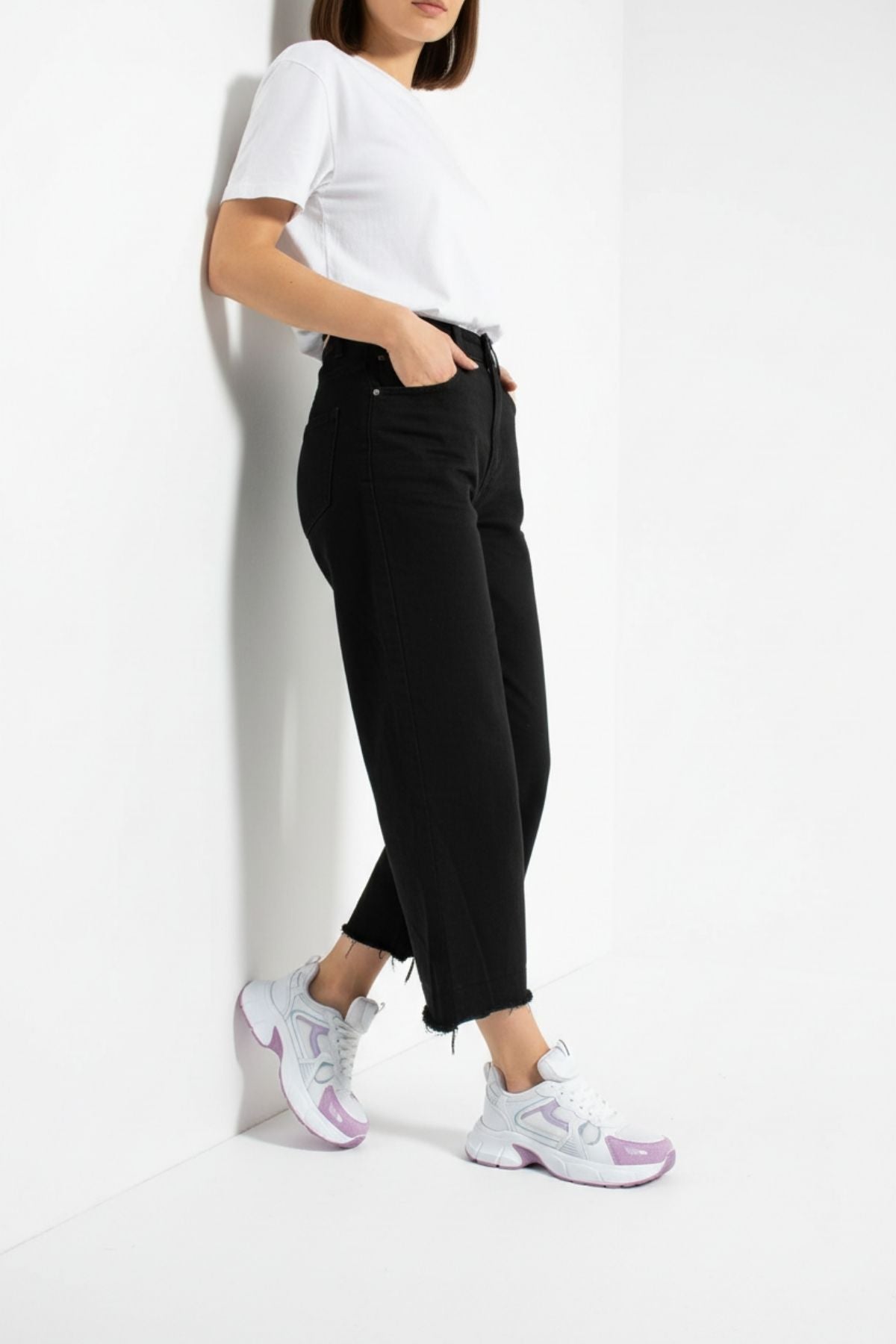 Hagrid Kadın Beyaz Lila Fileli Spor Ayakkabı