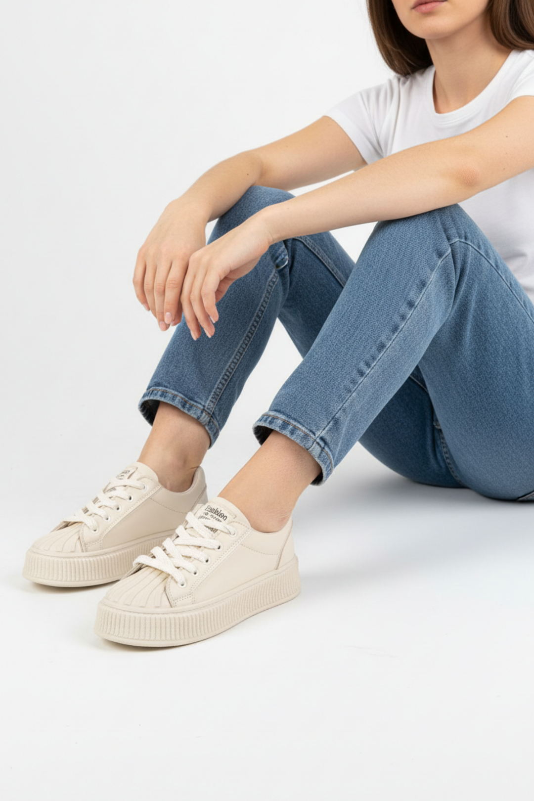 Belfas Kadın Bej Spor Ayakkabı