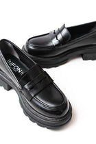 Renesa Siyah Rugan Günlük Yüksek Tabanlı Loafer Ayakkabı