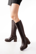 Rapion Kahverengi Fermuarlı Kadın Çizme 767-3013KHV