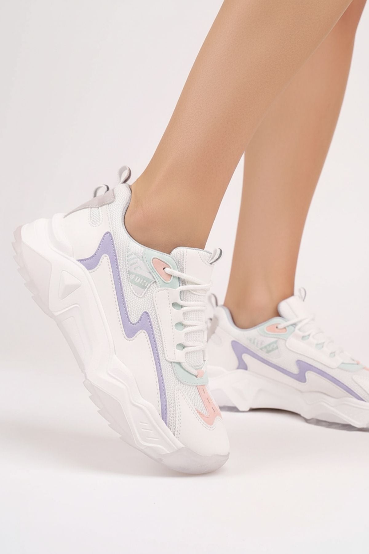 Metrum Kadın Beyaz-Pudra Spor Ayakkabı