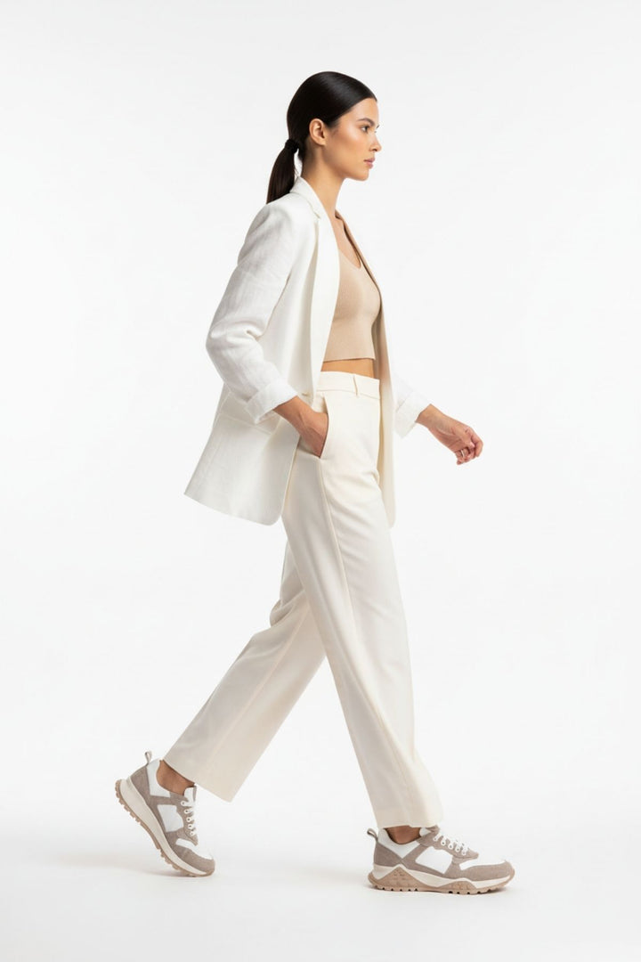 Salfas Kadın Hakiki Deri Bej Spor Ayakkabı