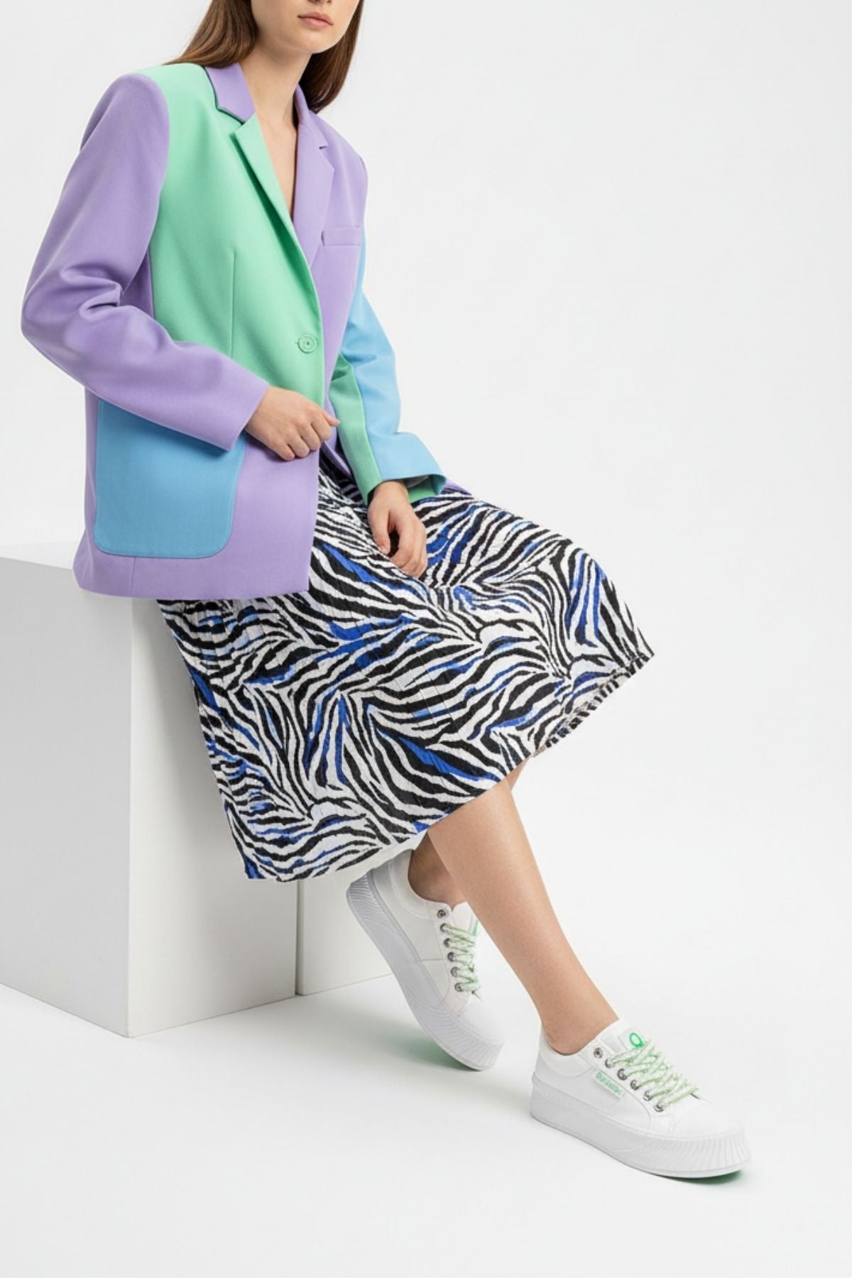 Benetton Jansen Kadın Keten Beyaz Spor Ayakkabı BNI-10097