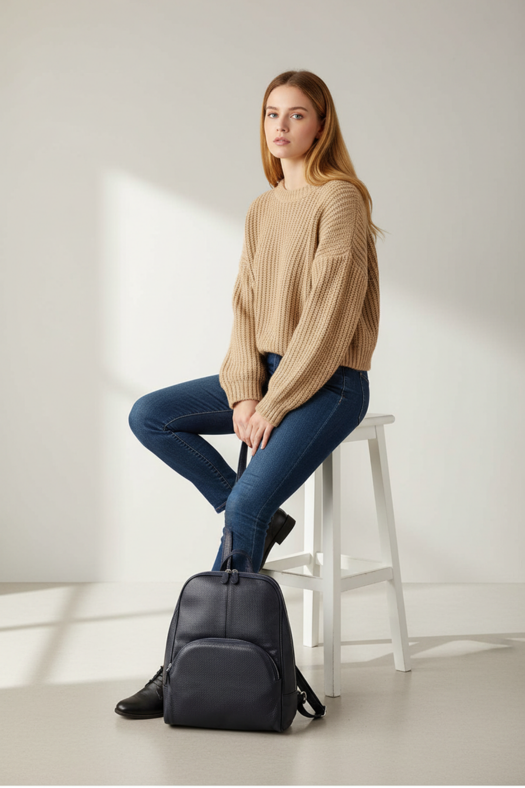 Flames Kadın Hakiki Deri Sırt Çantası