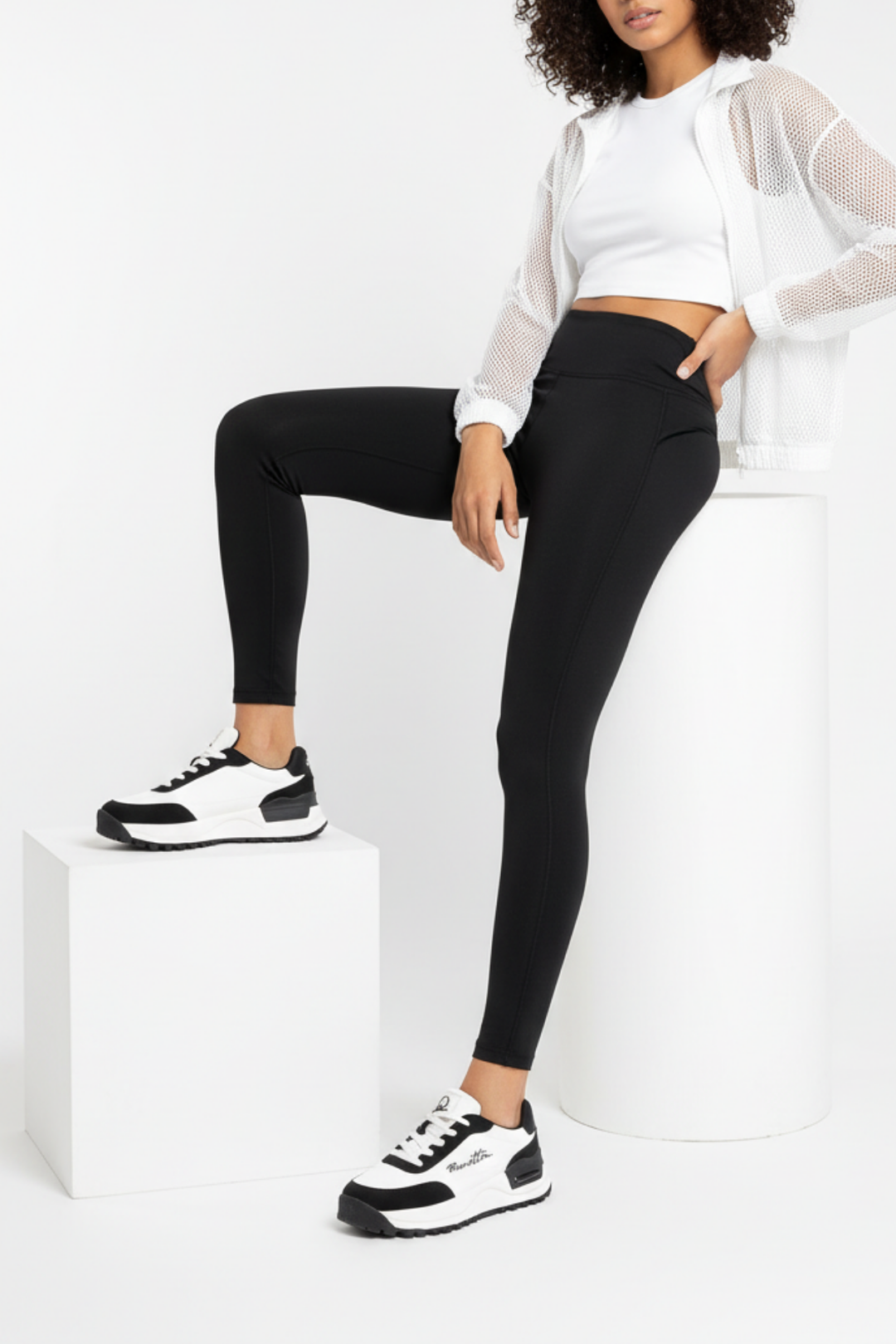 Benetton Nagano Kadın Beyaz Siyah Spor Ayakkabı BNI-11235