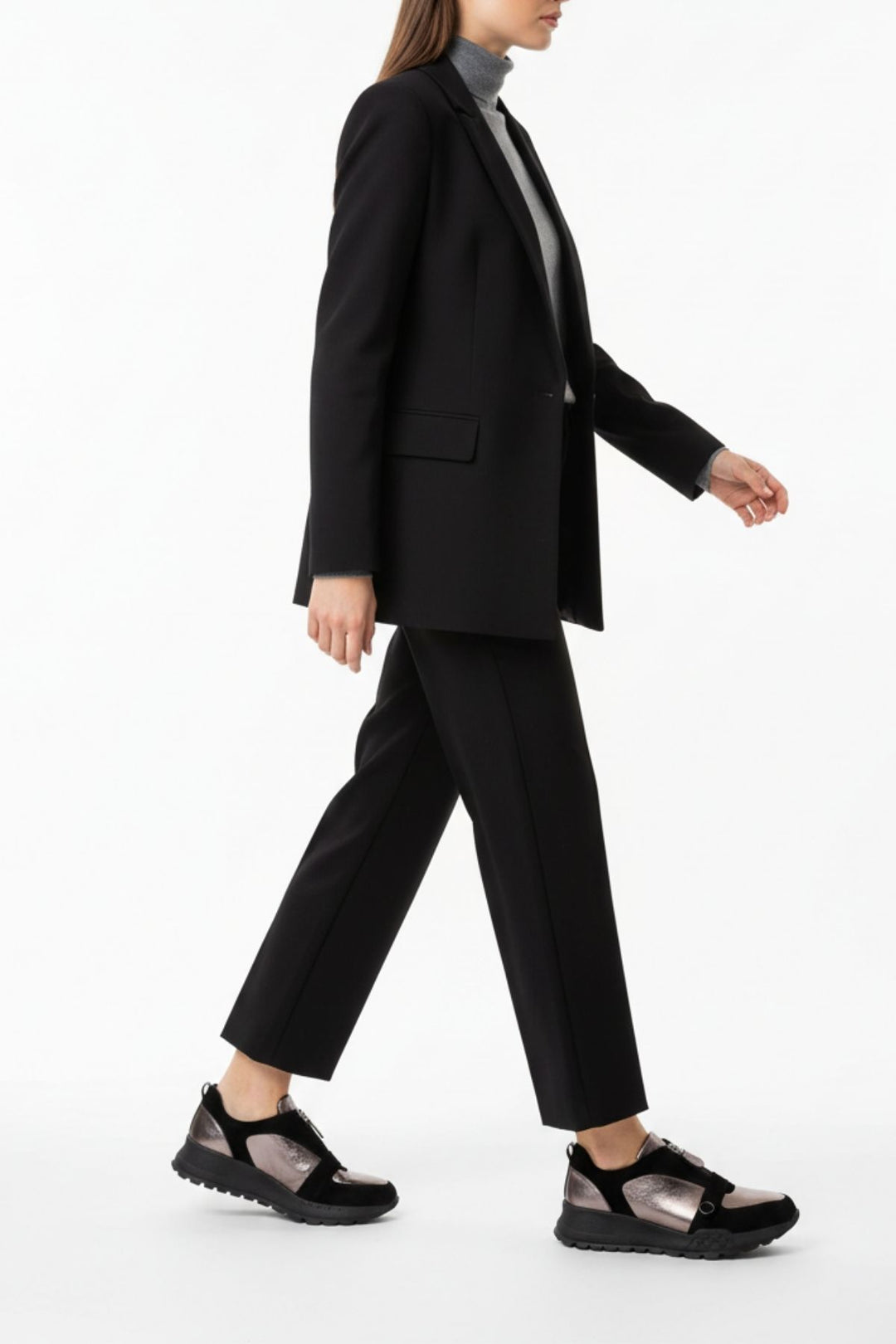 Robigo Kadın Hakiki Süet Deri Siyah Spor Ayakkabı