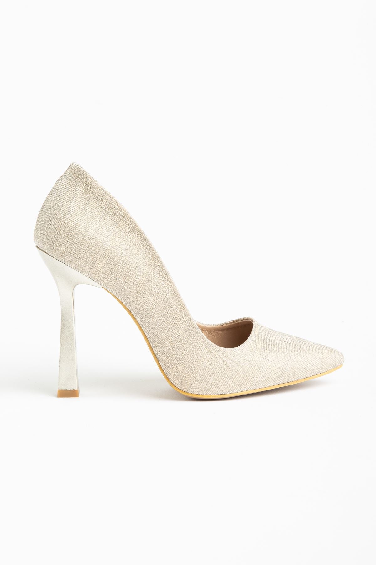 Elmery Altın Palermo Kadın Topuklu Stiletto Ayakkabı